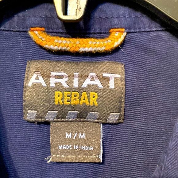 Ariat Rebar navy buttons pockets 100% cotton brand new - Picture 3 of 5